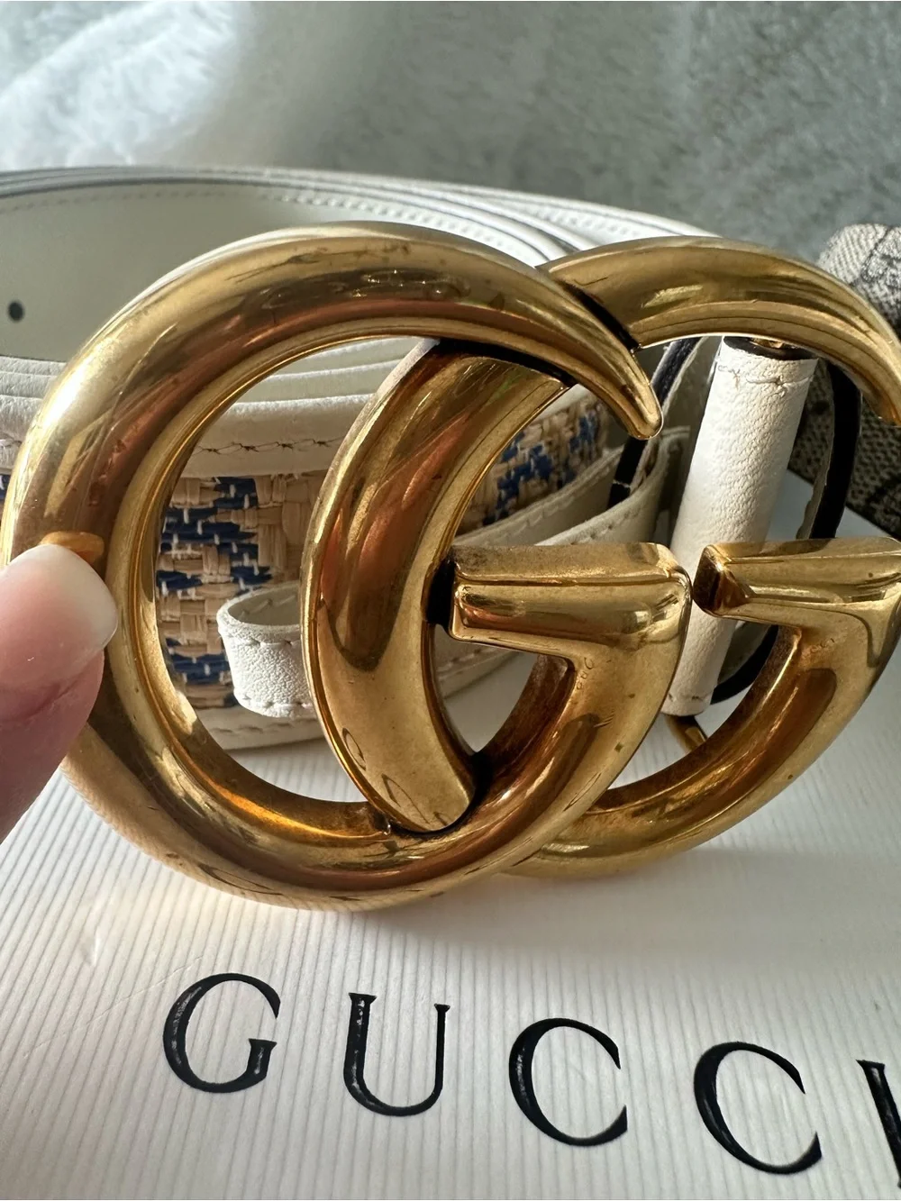 Gucci Authentic Women's set of 2 Leather GG Embellished monogrammed Belts 100